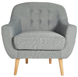 Hygena Lexie Fabric Chair - Light Grey.